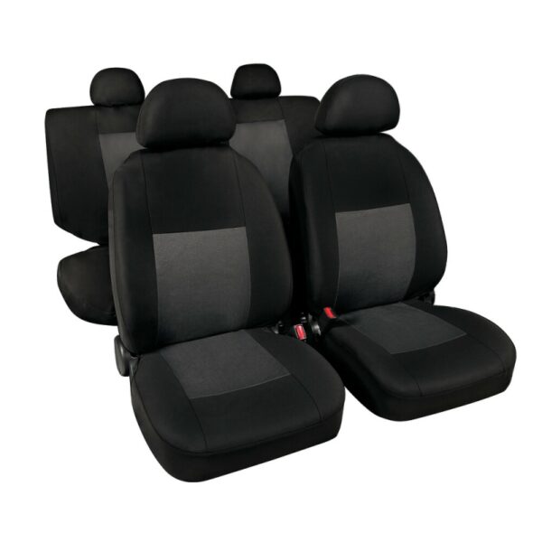 FUNDA ASIENTO CLASICO EN POLIESTER 8 PIEZAS GRIS/NEGRO - Imagen 4