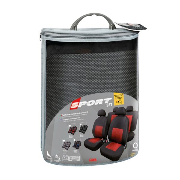 FUNDA ASIENTO DEPORTIVO EN POLIESTER 8 PIEZAS GRIS - Imagen 2