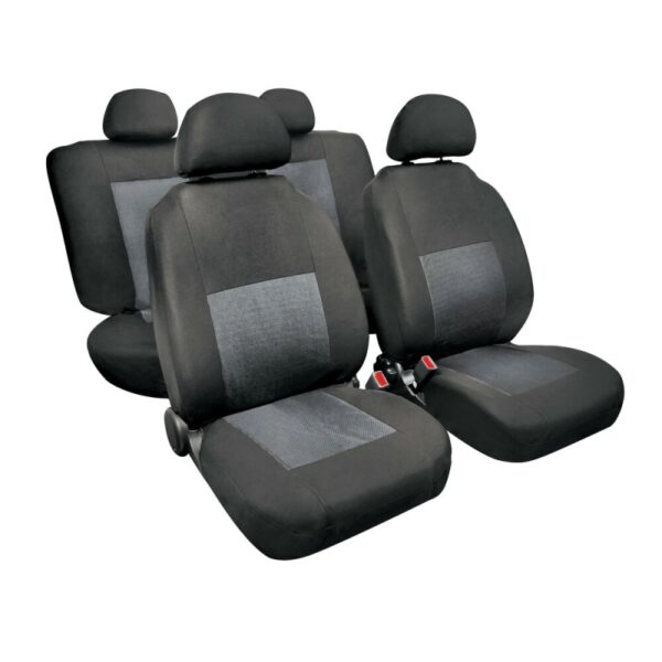 FUNDA ASIENTO DEPORTIVO EN POLIESTER 8 PIEZAS GRIS - Imagen 4
