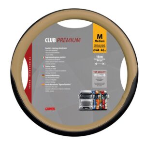 FUNDA VOLANTE CLUB PREMIUM NEGRO BEIGE 44-46 CM