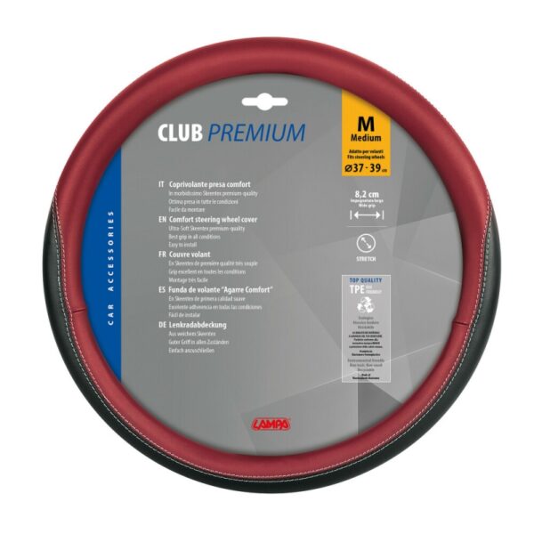 FUNDA VOLANTE CLUB PREMIUM NEGRO ROJO 37-39 CM - Imagen 2