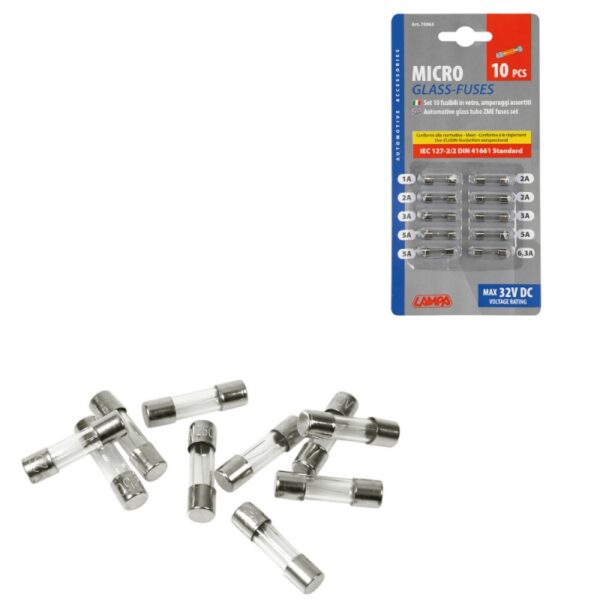 FUSIBLES DE VIDRIO PEQUEÑOS 10 PIEZAS - Imagen 2