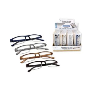 GAFA DE LECTURA UNISEX PATILLA DE COLORES (DIOPTRIAS +1+1,5+2+2,5+3+3,5)(EXPOSITOR 24 UDS)