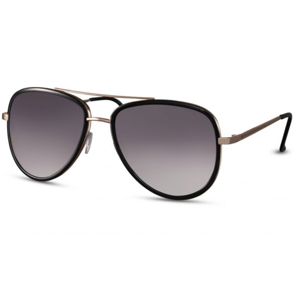 GAFA DE SOL UNISEX MONTURA COLOR NEGRO-DORADO ESTILO AVIADOR - Imagen 2