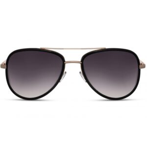 GAFA DE SOL UNISEX MONTURA COLOR NEGRO-DORADO ESTILO AVIADOR