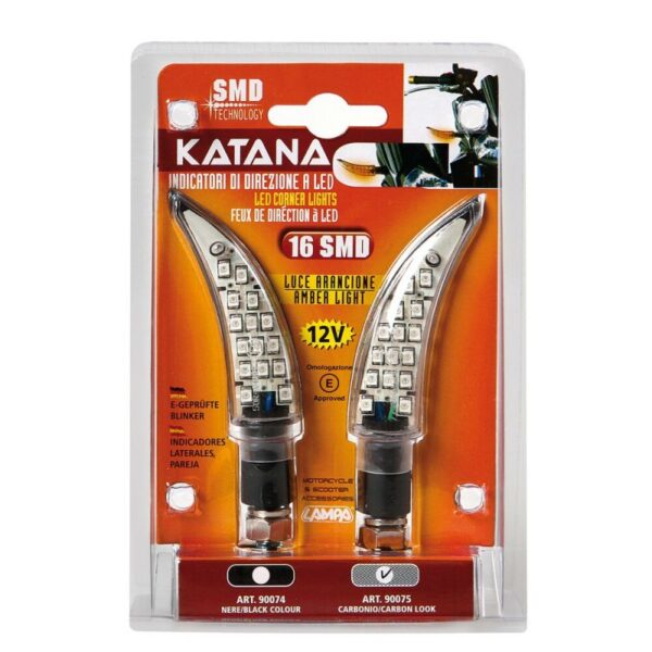 INTERMITENTE LED CARBON MODELO KATANA 12V HOMOLOGACION E - Imagen 2