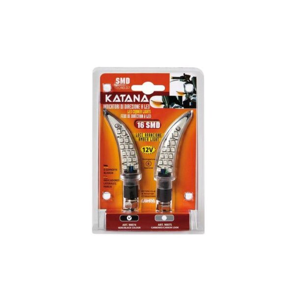 INTERMITENTE LED NEGRO MODELO KATANA 12V HOMOLOGACION E - Imagen 3