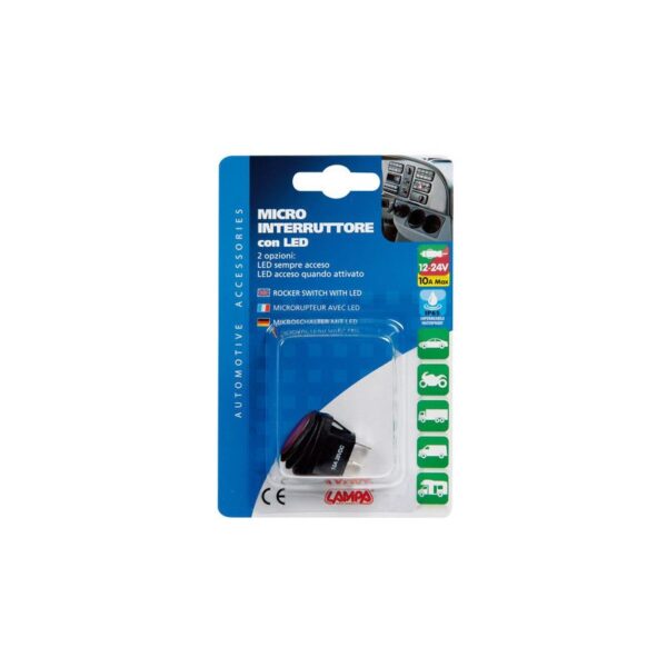 INTERRUPTOR IMPERMEABLE LED ROJO 12/24V 10A - Imagen 2
