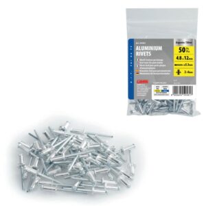 JUEGO 50 REMACHES PARA PORTAMATRICULA 4,8x12MM
