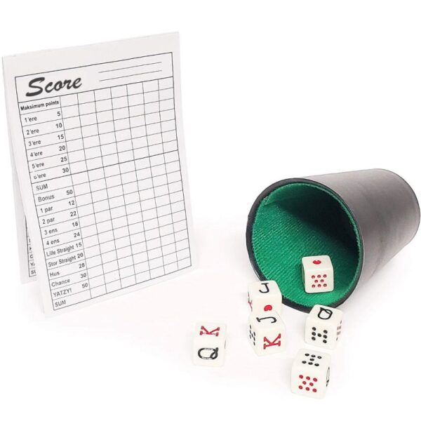 JUEGO DE DADOS DE POKER CON CUBILETE