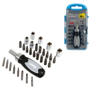 JUEGO DE DESTORNILLADOR CON PUNTAS Y CASQUILLOS 30 PCS