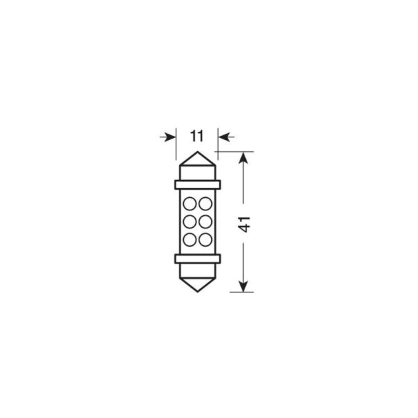 LAMPARA 11X41 MM 6 LED SILURO BLANCO 24V SV8,5-8 (BLISTER 2 UNIDADES) - Imagen 2
