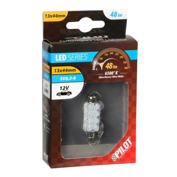 LAMPARA 8 LED BLANCA13X44 MM 12V SV8,5-8 (BLISTER 1  UNIDAD) - Imagen 2