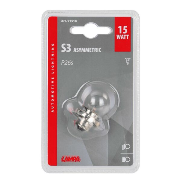 LAMPARA ASIMETRICA S3 12V P26S 15W - Imagen 2