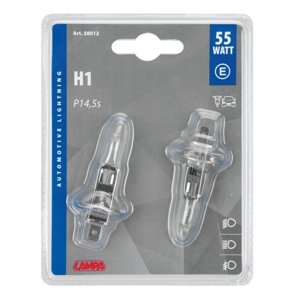 LAMPARA H1 12V 55W P14,5S HOMOLOGACION E (BLISTER 2 UNIDADES) - Imagen 2