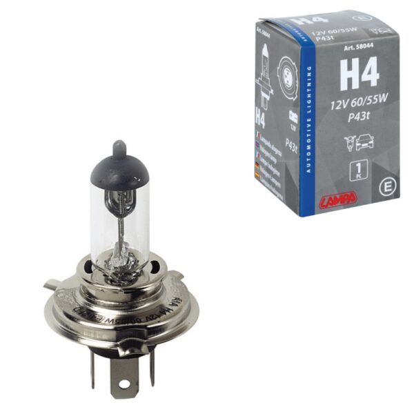 LAMPARA H4 12V 60/55W P43T HOMOLOGACION E (CAJA 1 UNIDAD) - Imagen 3