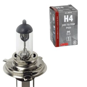 LAMPARA H4 24V 75/70W P43T HOMOLOGACION E (CAJA 1 UNIDAD)
