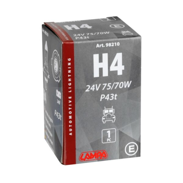 LAMPARA H4 24V 75/70W P43T HOMOLOGACION E (CAJA 1 UNIDAD) - Imagen 5