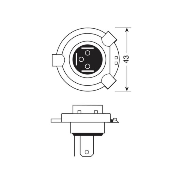 LAMPARA H4 BLUE-XE 12V 100/80W P43T (BLISTER 2 UNIDADES) - Imagen 3