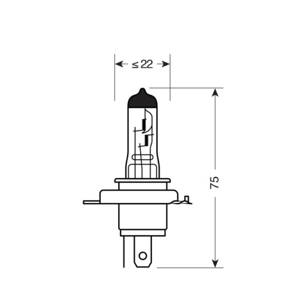 LAMPARA H4 BLUE-XE 12V 100/80W P43T (BLISTER 2 UNIDADES) - Imagen 4
