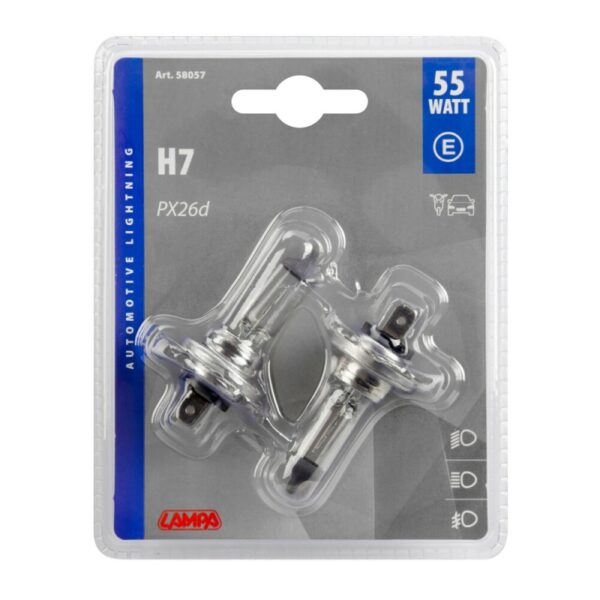 LAMPARA H7 12V 55W PX26D HOMOLOGACION E (2 UNIDADES) - Imagen 2