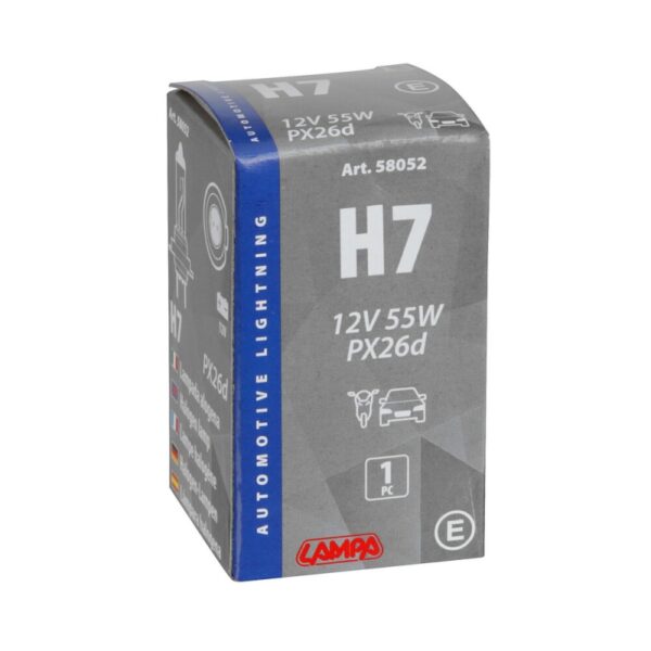 LAMPARA H7 12V 55W PX26D HOMOLOGACION E (CAJA 1 UNIDAD) - Imagen 2