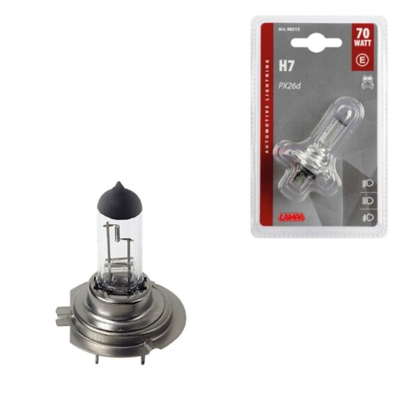 LAMPARA H7 24V 70W PX26D HOMOLOGACION E (BLISTER 1 UNIDAD)