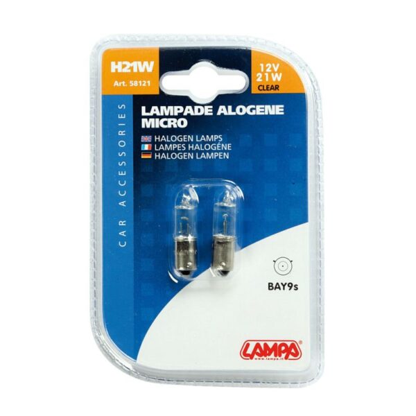 LAMPARA HALOGENA 12V BAY9S H21W 21W (2 UNIDADES) - Imagen 3