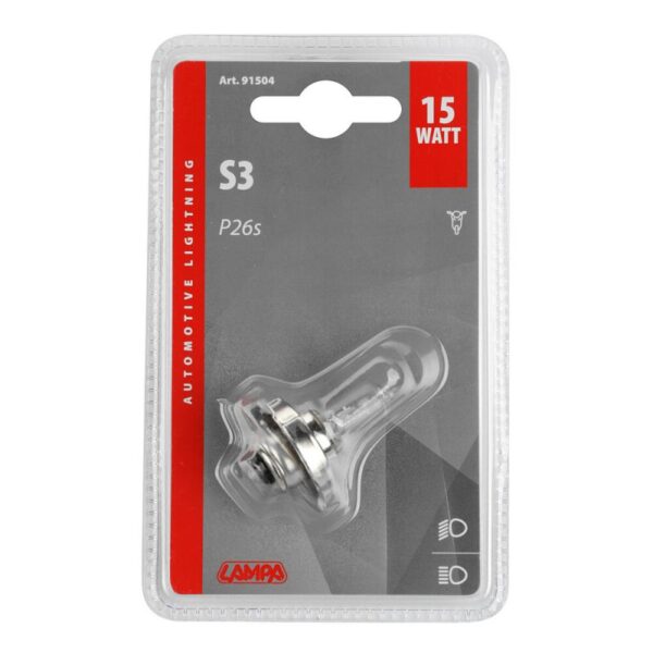 LAMPARA HALOGENA S3 12V 15W P26S - Imagen 2