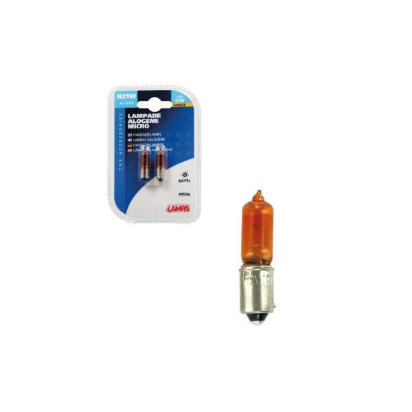 LAMPARA HY21W 12V 21W  HALOGENA MICRO BAY9S NARANJA (2 UNIDADES) - Imagen 4