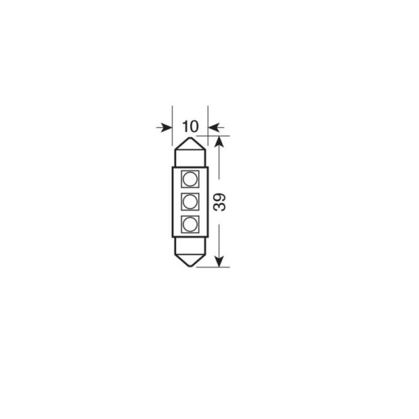 LAMPARA HYPER LED 10X39 MM BLANCO 24/28V 3SMD 3 CHIP SV8,5-8 (BOLSA 20 UNIDADES) - Imagen 3