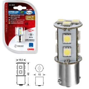 LAMPARA HYPER LED POWER 33 BLANCO  24/28V P21W