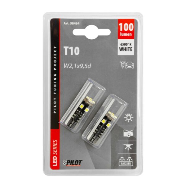LAMPARA HYPER MICRO LED BLANCA T10 12V 8SMD 3 CHIPS 2 UNIDADES - Imagen 2
