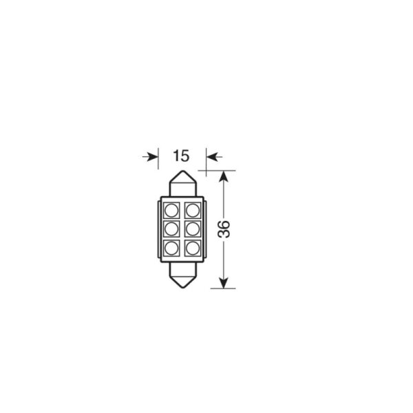 LAMPARA "HYPER-LED" 16X35MM.6SMD(18CHIPS) - Imagen 4