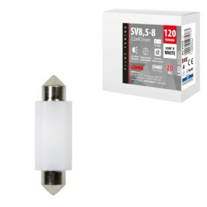 LAMPARA LED SERIES 2 SMD 1 CHIP 12*41MM-SV8,5-8 BLANCA DOBLE POLARIDAD RESISTENCIA INCORPORADA 9/32