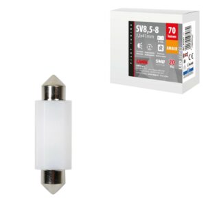 LAMPARA LED SERIES 2 SMD 1 CHIP-12*41MM-SV8,5-8-NARANJA-DOBLE POLARIDAD-RESISTENCIA INCORPORADA 9/32