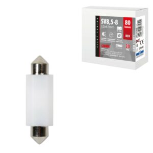 LAMPARA LED SERIES 2 SMD 1 CHIP-12*41MM-SV8,5-8-ROJO-DOBLE POLARIDAD-RESISTENCIA INCORPORADA 9/32