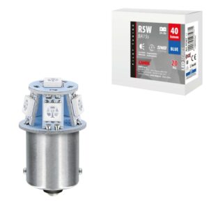 LAMPARA LED SERIES-6 SMDX1CHIP-(R5W)-BA15s AZUL-DOBLE POLARIDAD 24/28V