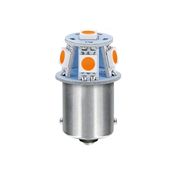 LAMPARA LED SERIES-6 SMDX1CHIP-(R5W)-BA15s NARANJA-DOBLE POLARIDAD 24/28V - Imagen 2