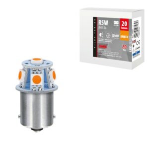 LAMPARA LED SERIES-6 SMDX1CHIP-(R5W)-BA15s NARANJA-DOBLE POLARIDAD 24/28V