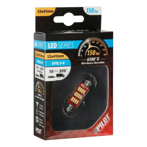 LAMPARA MEGA LED SV8,5-8 10-30V 12-12 SMD 12x41 mm DOBLE POLARIDAD (1 UNIDAD) - Imagen 5