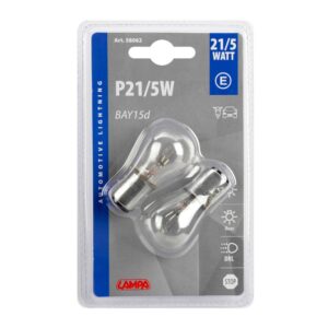 LAMPARA P21/5W  2 FILAMENTOS 12V BA415D HOMOLOGACION E (BLISTER 2 UNIDADES)