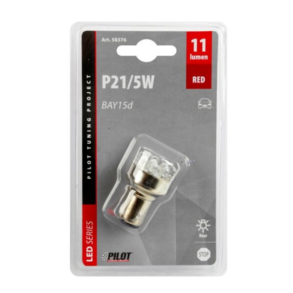 LAMPARA P21/5W MULTILED ROJA 12V 21/5W BAY15D (BLISTER 1 UNIDAD) - Imagen 2
