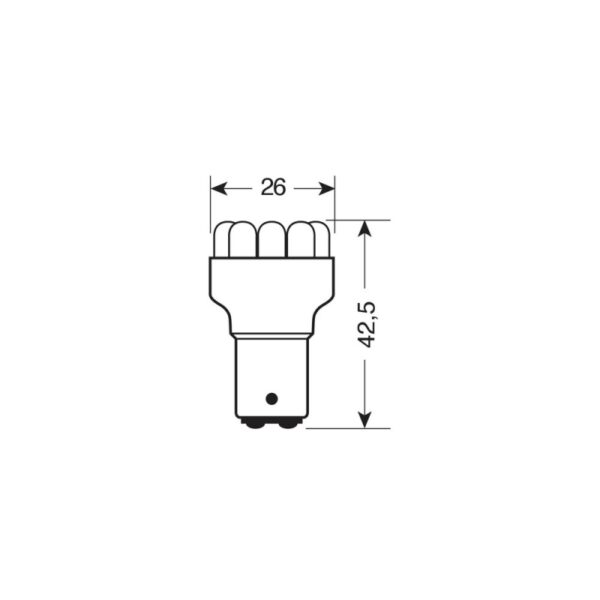 LAMPARA P21/5W MULTILED ROJA 12V 21/5W BAY15D (BLISTER 1 UNIDAD) - Imagen 3