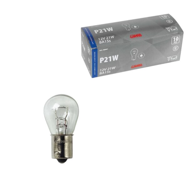 LAMPARA P21W 1 FILAMENTO 12V 21W BA15S HOMOLOGACION E - Imagen 2