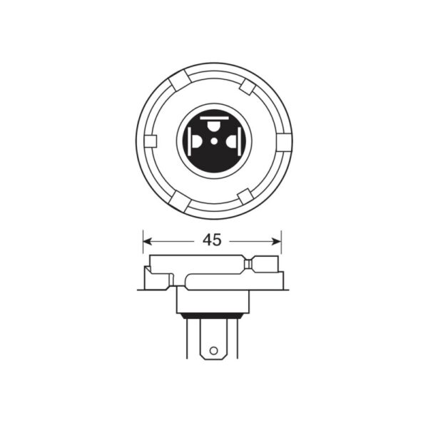 LAMPARA R2 12V 40/45W P45T HOMOLOGACION E (1 UNIDAD) - Imagen 3