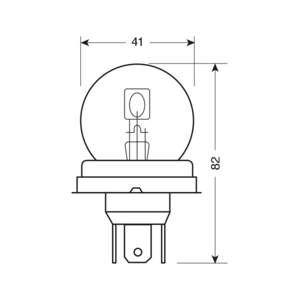 LAMPARA R2 12V 40/45W P45T HOMOLOGACION E (1 UNIDAD) - Imagen 4