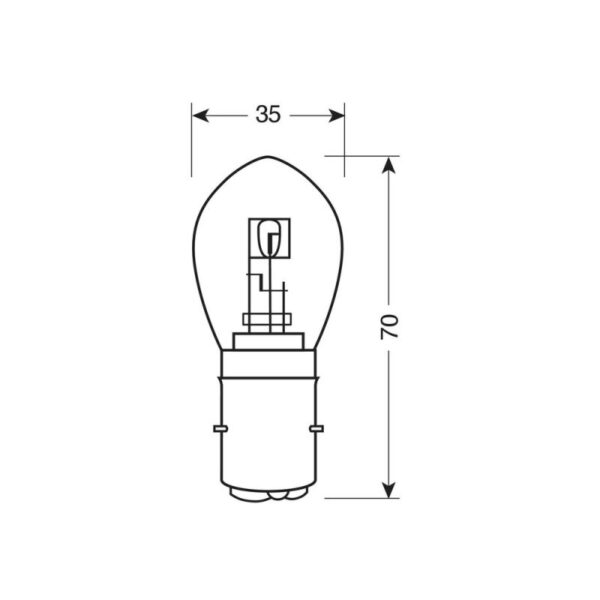 LAMPARA S2 2 FILAMENTOS BLANCO 35/35W BA20D - Imagen 3