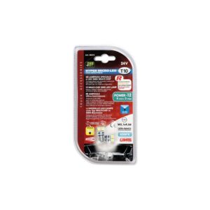 LAMPARA T10 HYPER LED BLANCO 24V 4SMD 3 CHIP W2,1X9,5D (BLISTER 2 UNIDADES)