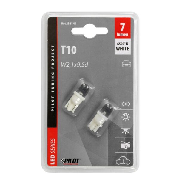 LAMPARA T10 LED BLANCA 12V W2,1X9,5D (2 UNIDADES) - Imagen 2